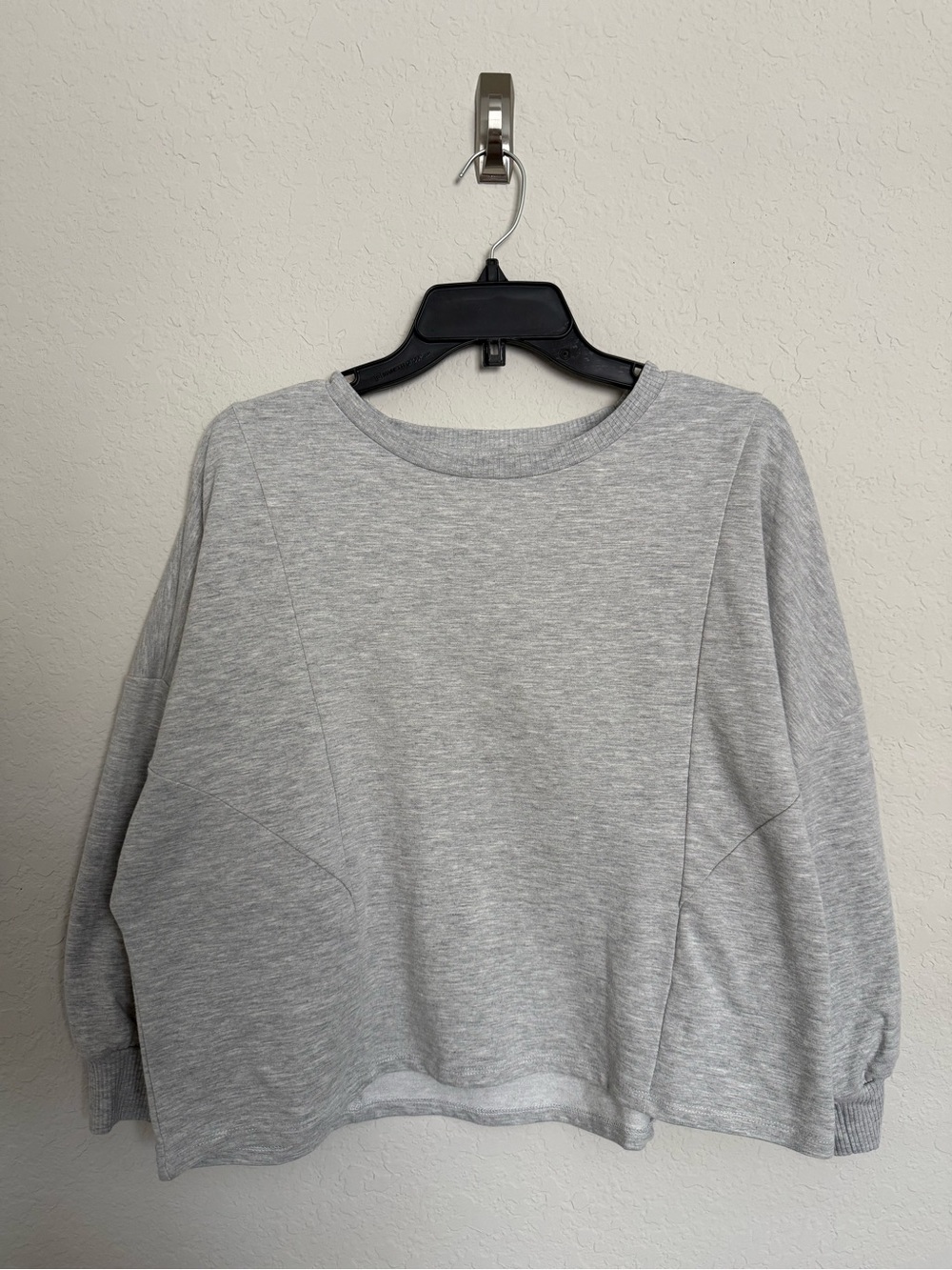 Marla Wynne Lounge Heather Grey Batwing Sleeve Sweater Size L Athleisure Slouchy